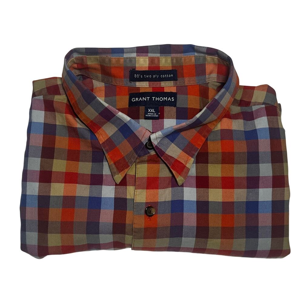 Vintage Grant Thomas Button Up Long-Sleeve Multicolor Plaid Shirt XXL